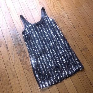 INC Sequin Sleeveless Dress in Gray